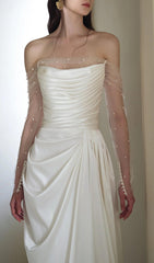 Delta Elegant Satin Ruched Wedding Dress