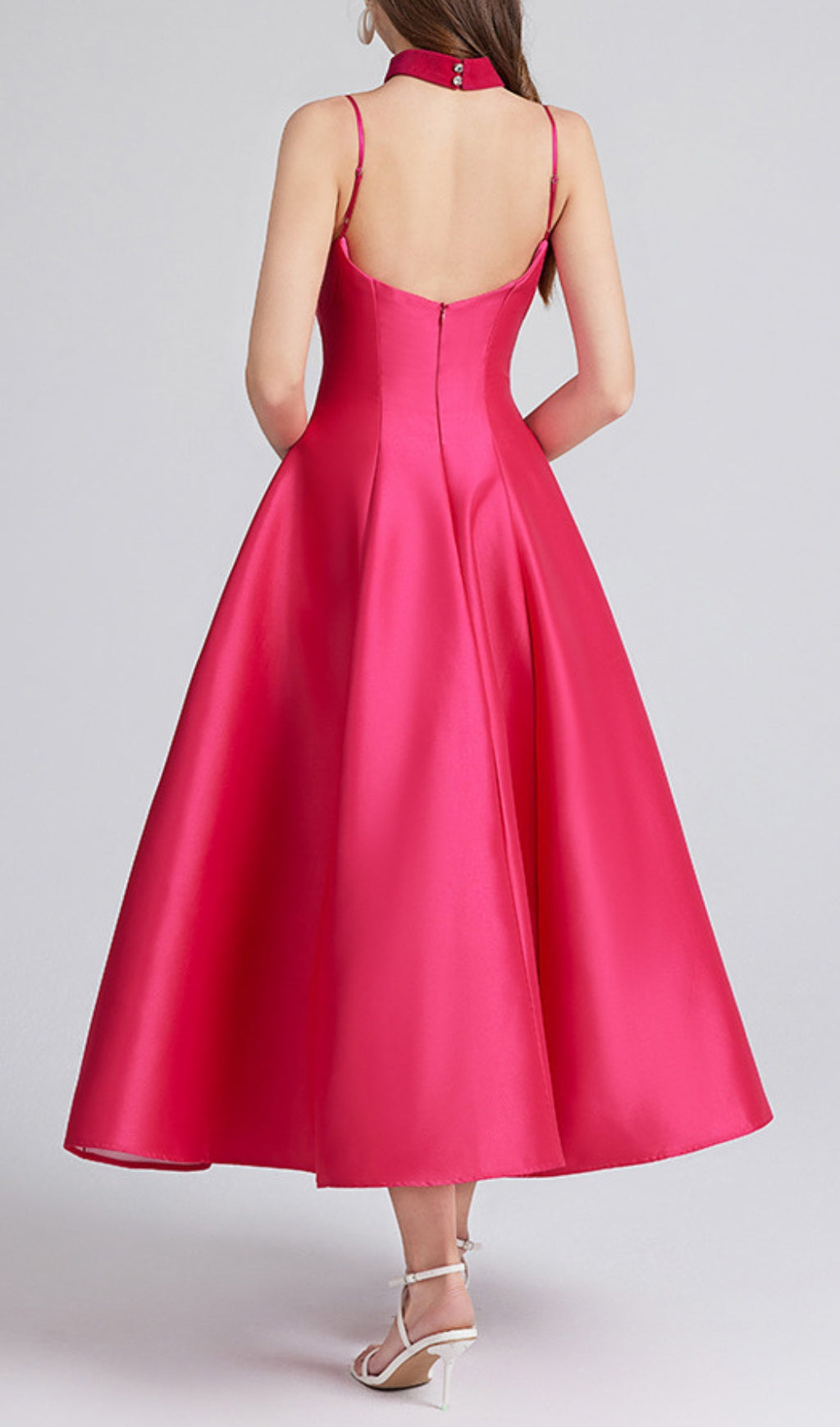 Carminda Luxe Rose Red Sweetheart Midi Dress