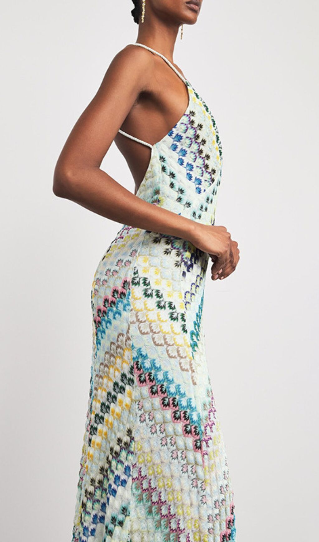 Hadas Boho Chic Crochet Knit Backless Maxi Dress