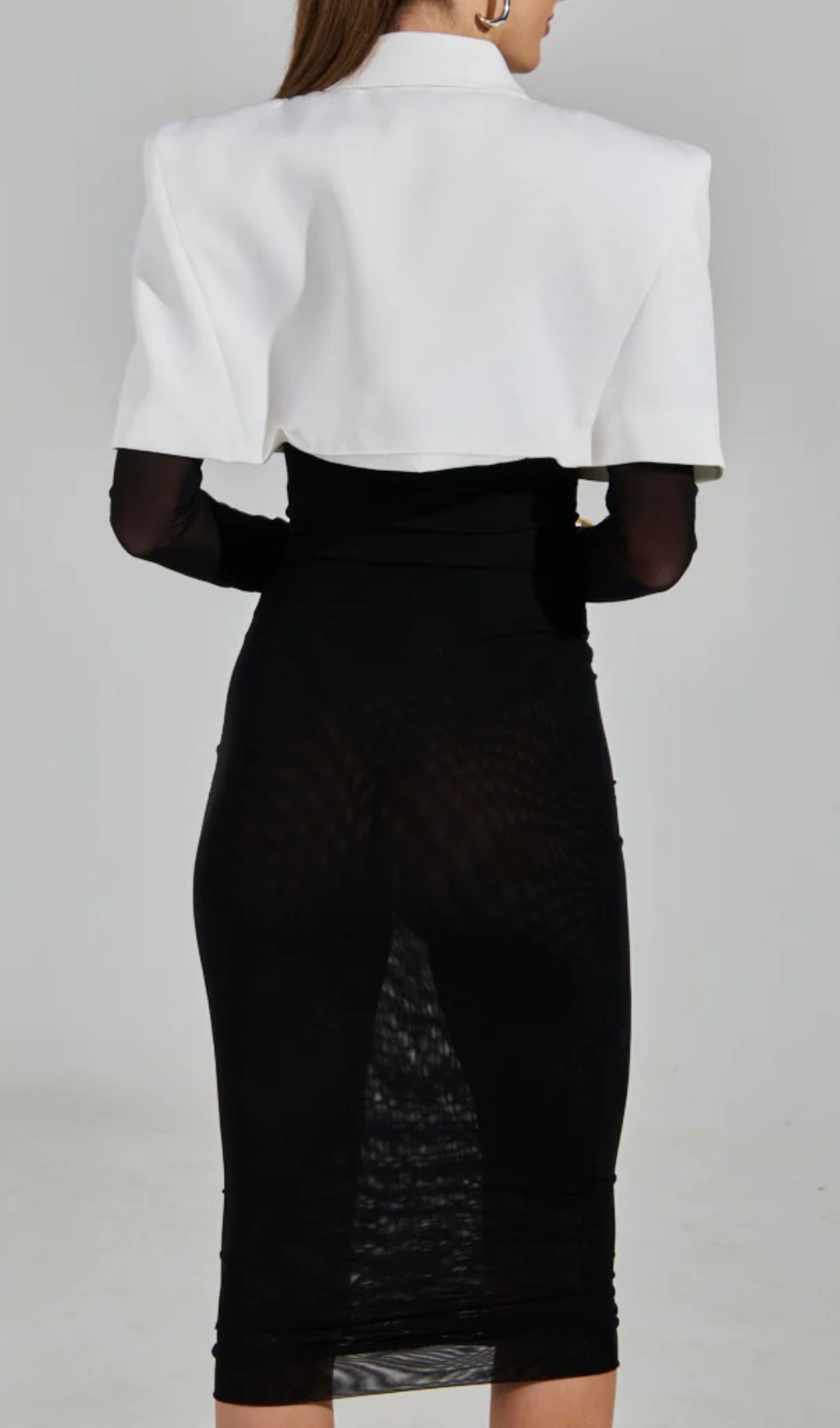 Gijs Statement Collar & Tie Long Sleeve Midi Dress