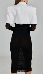 Gijs Statement Collar & Tie Long Sleeve Midi Dress