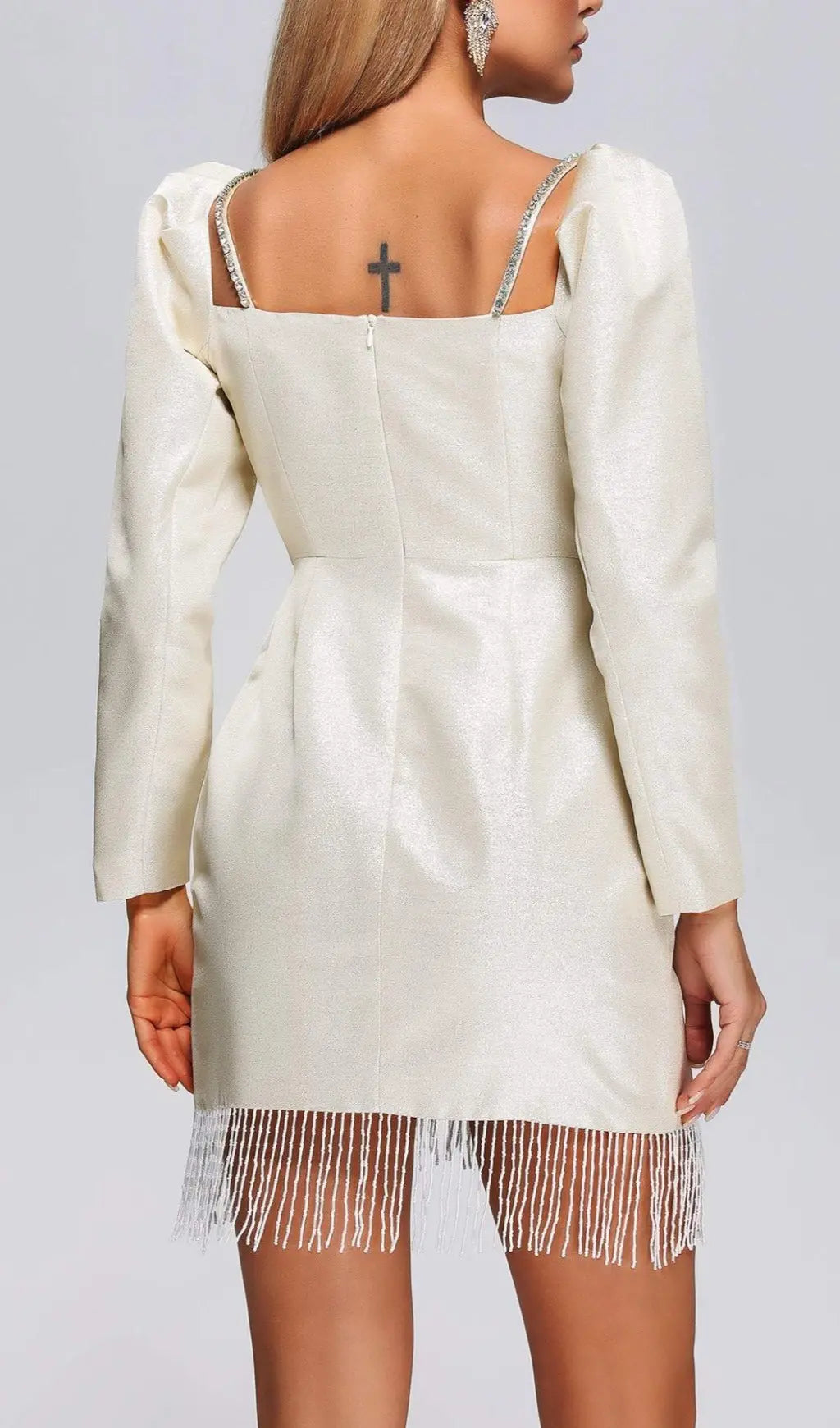 Syre Glamorous Shimmer Fringe Mini Dress