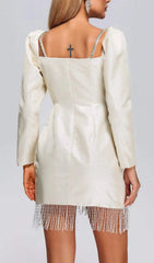 Syre Glamorous Shimmer Fringe Mini Dress