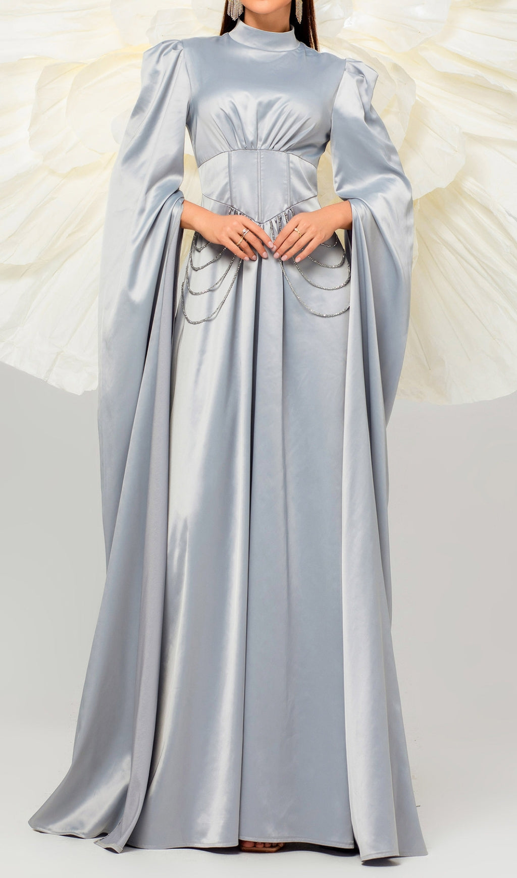 Cleo Elegant Satin Corset Maxi Dress