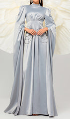 Cleo Elegant Satin Corset Maxi Dress