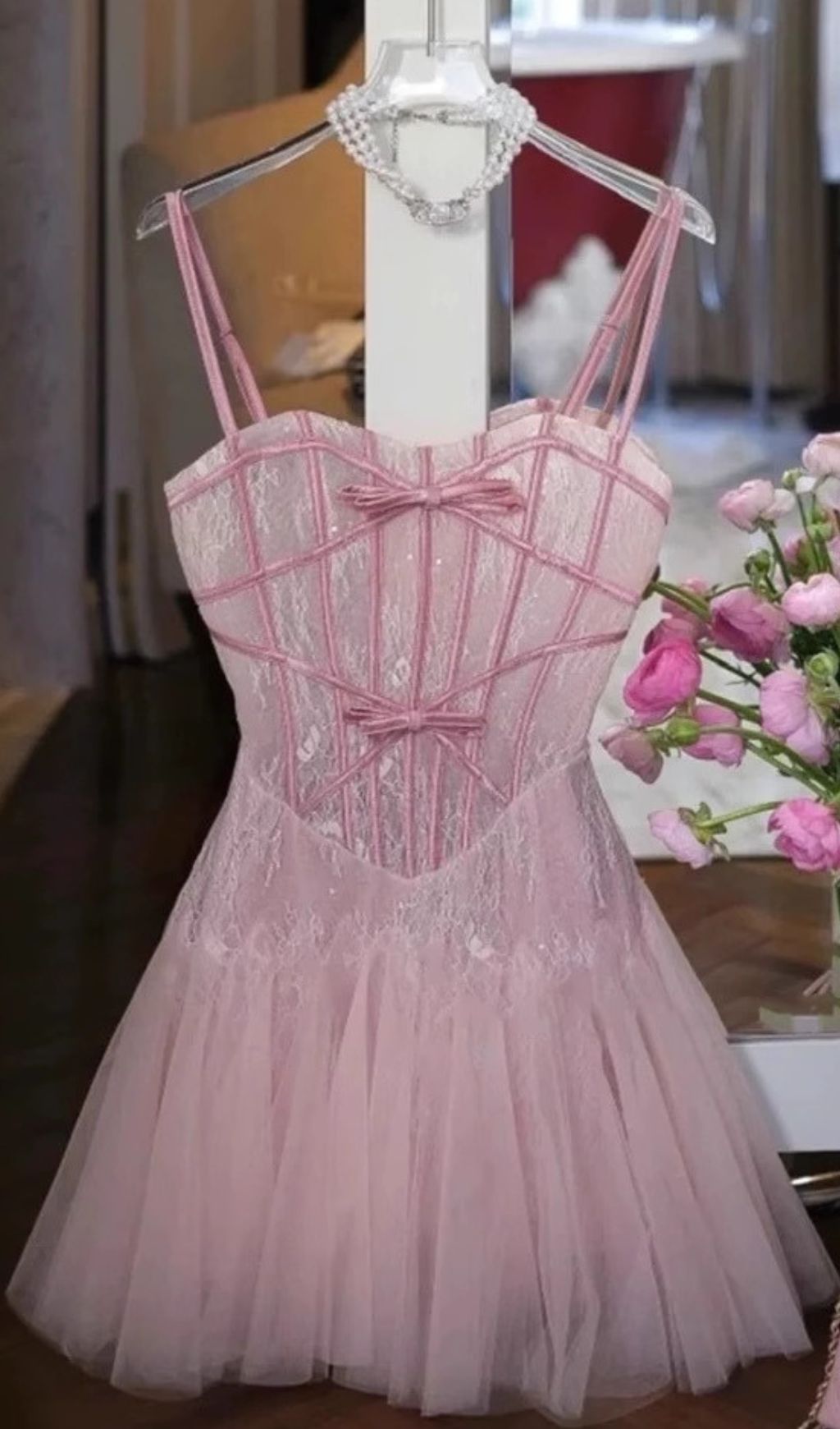 Filia Dreamy Pink Corset Mini Dress