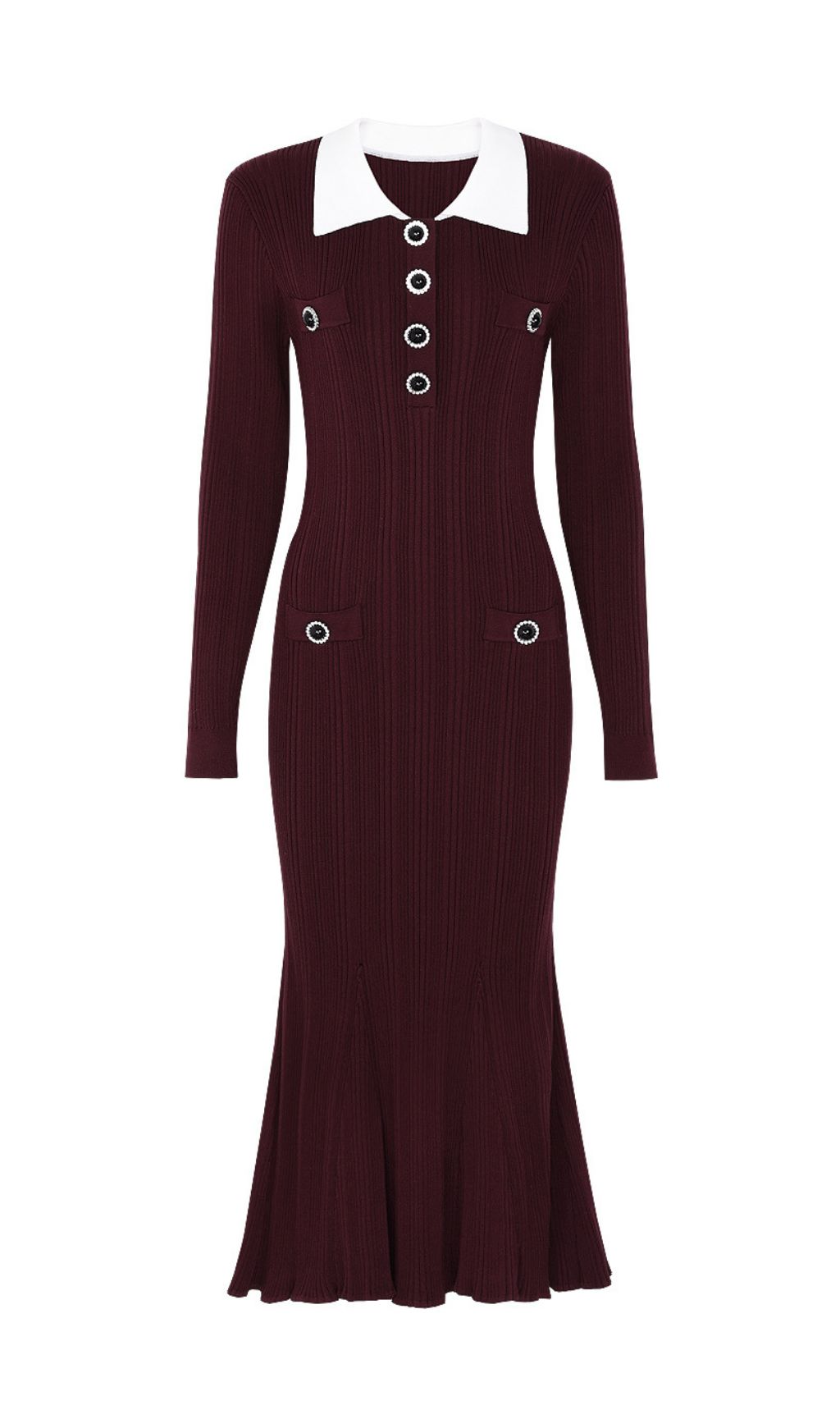 Javier Ribbed Knit Midi Dress