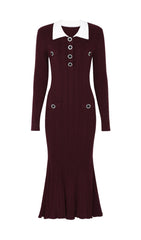 Javier Ribbed Knit Midi Dress