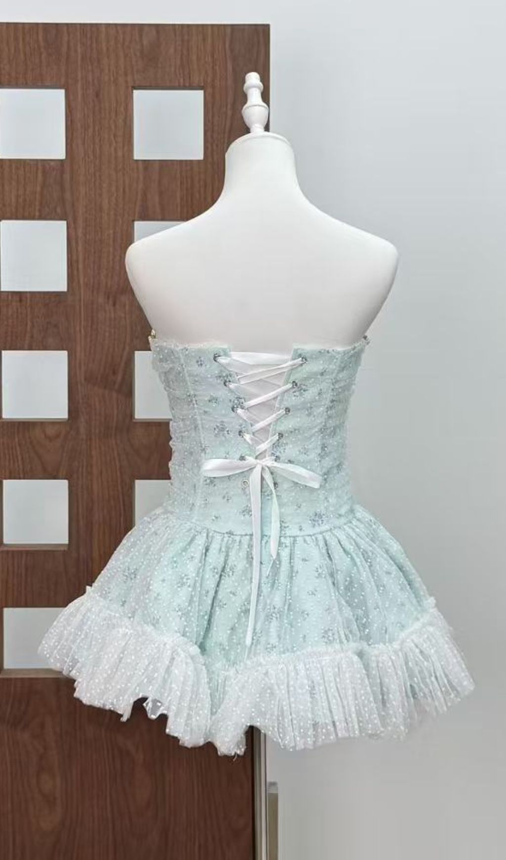 Jaylynn Blue Floral Corset Mini Dress