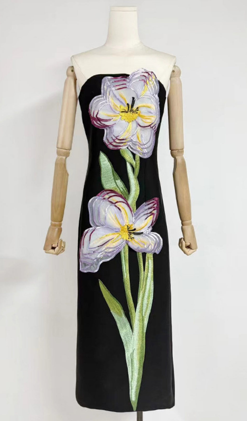 Radiant Bloom Strapless Maxi Dress