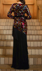 Dimaia Dazzling Floral Sequin & Tassel Maxi Dress