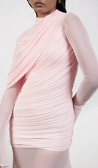 Guthrie Blush Pink Sheer Mesh Maxi Dress