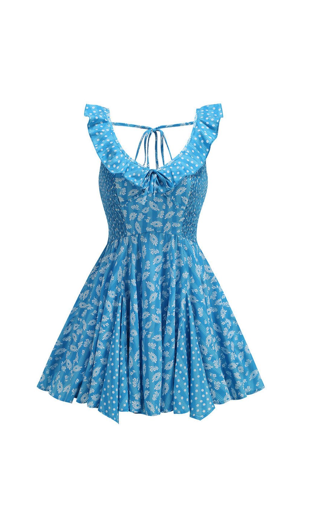 Jalena Blue Floral Mini Dress