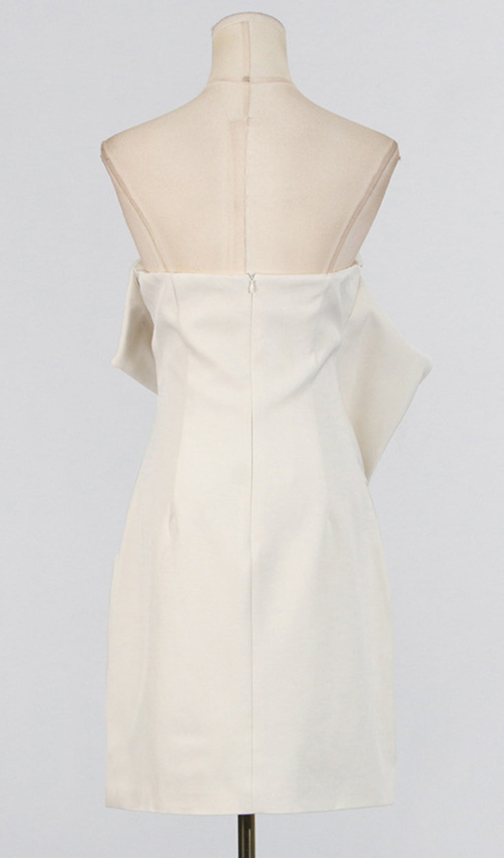 Calissa Sculptural Rose Strapless Mini Dress