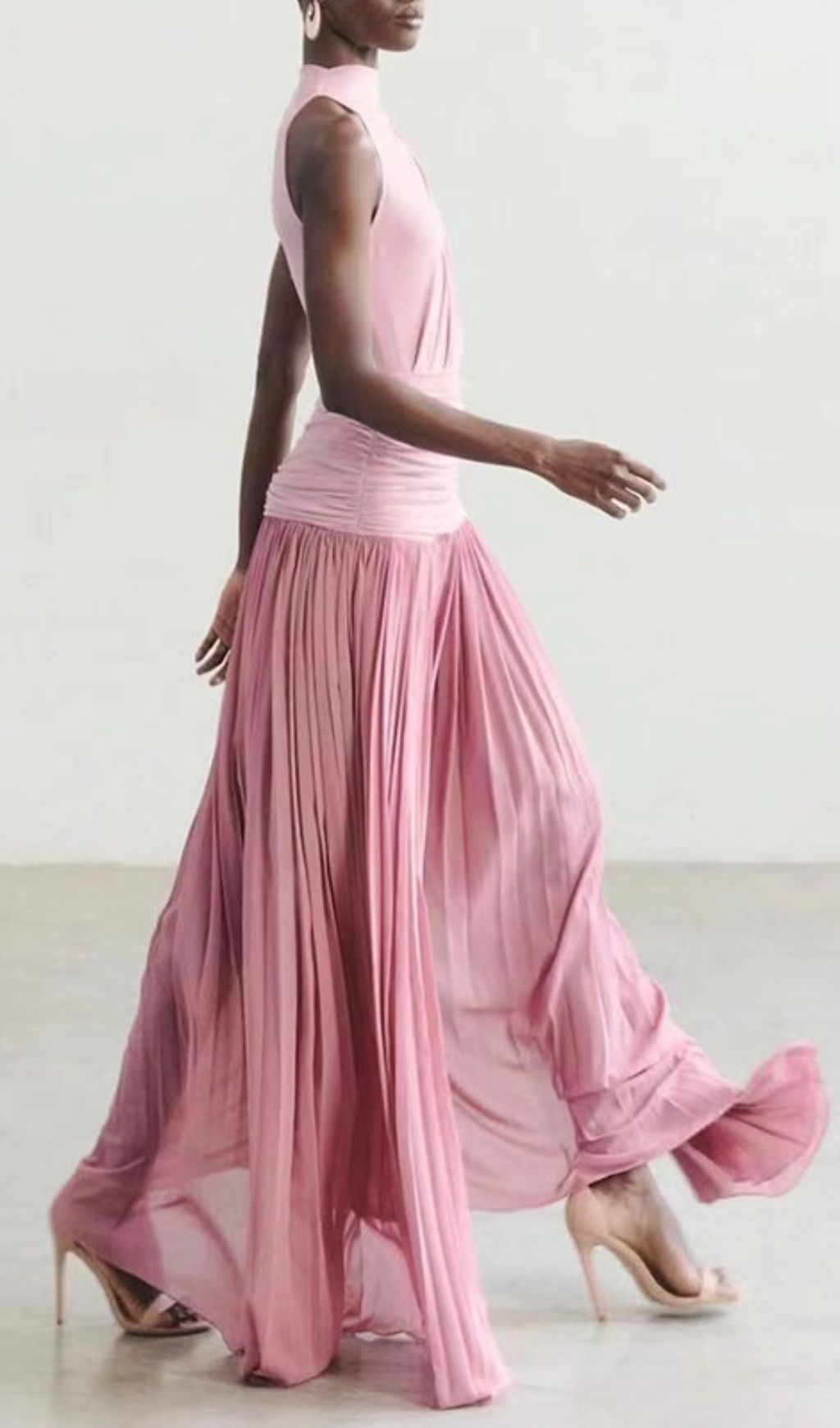 Juliana Draped & Pleated Maxi Dress