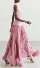 Juliana Draped & Pleated Maxi Dress