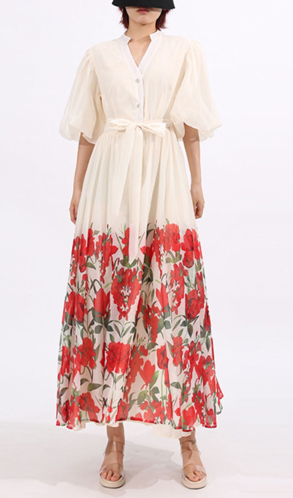 Enyo Women's Vibrant Red Floral Maxi Dress