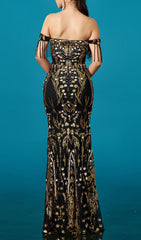 Hendrik Off-Shoulder Sequin Maxi Dress