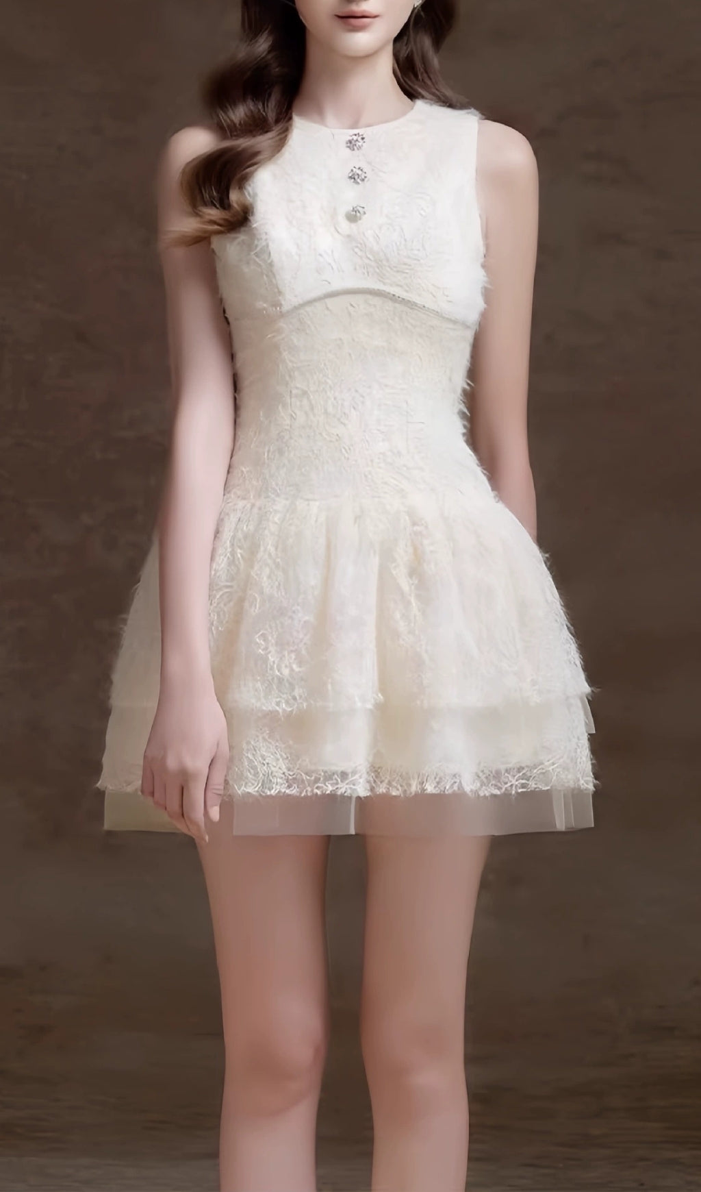 Elfreda Chic White Lace Mini Dress