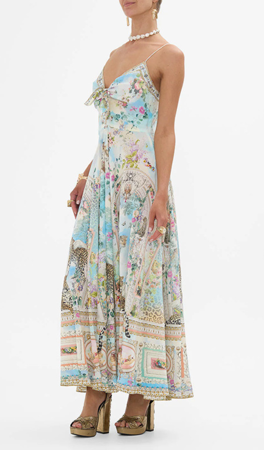Gaynell Vibrant Printed Strappy Maxi Dress