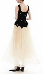 Eula Floral Embellished Velvet & Tulle Maxi Dress