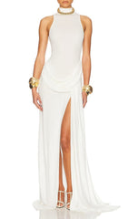 Gryta White Halter Maxi Gown