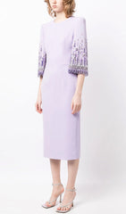 Dagny Sparkling Lavender Embellished Midi Dress