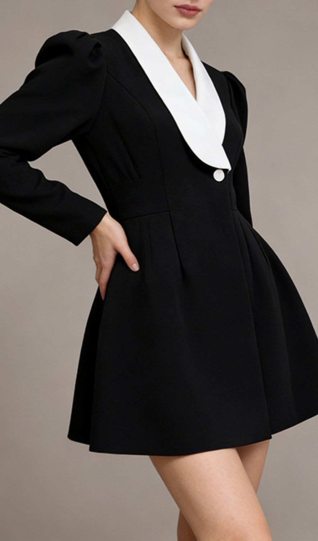 Jamala Chic Power Blazer Dress with Contrast Lapels