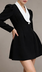 Jamala Chic Power Blazer Dress with Contrast Lapels