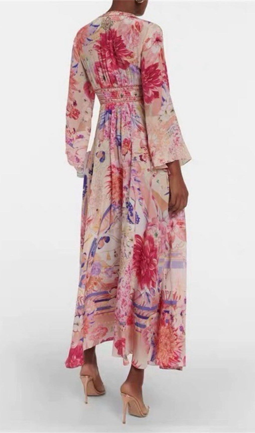 Brianne Pink Floral Maxi Dress for Women