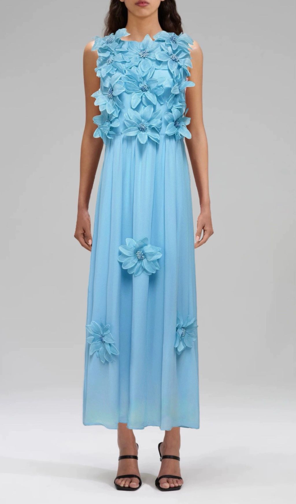 Garo Enchanting 3D Floral Midi Dress