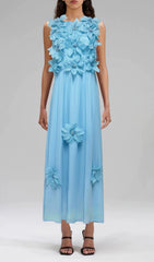 Garo Enchanting 3D Floral Midi Dress