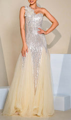 Fizza Glamorous One-Shoulder Sequin Gown