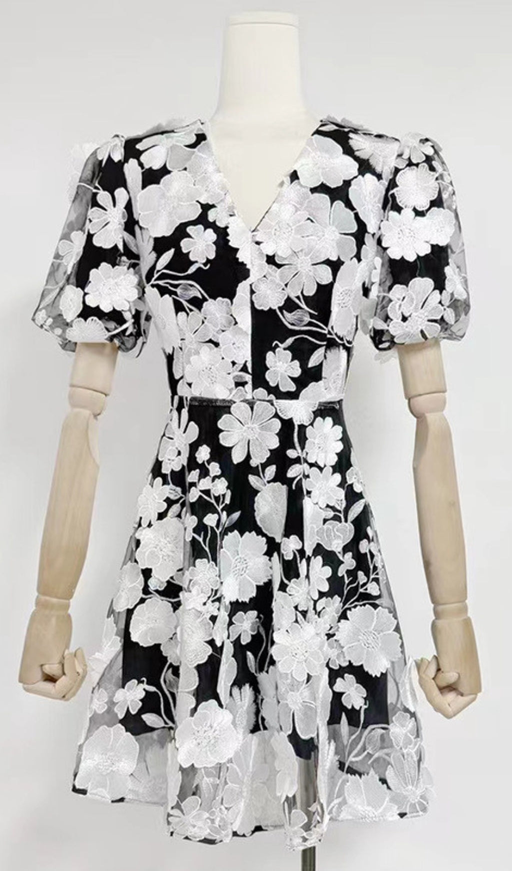 Chayan Chic Floral Embroidery Mini Dress