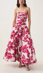 Behold Boldly Blooming Strapless Maxi Dress