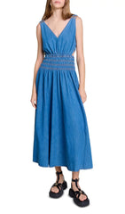 Runim Chic Cutaway Denim Maxi Dress
