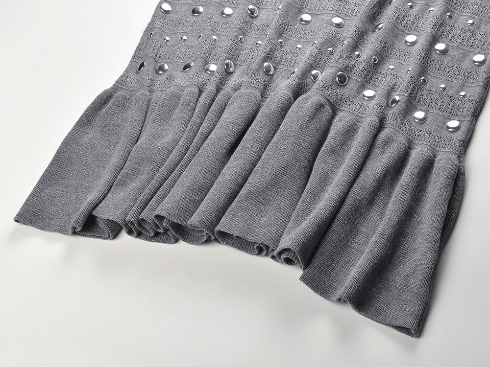 Venus Embellished Pointelle Knit Maxi Dress