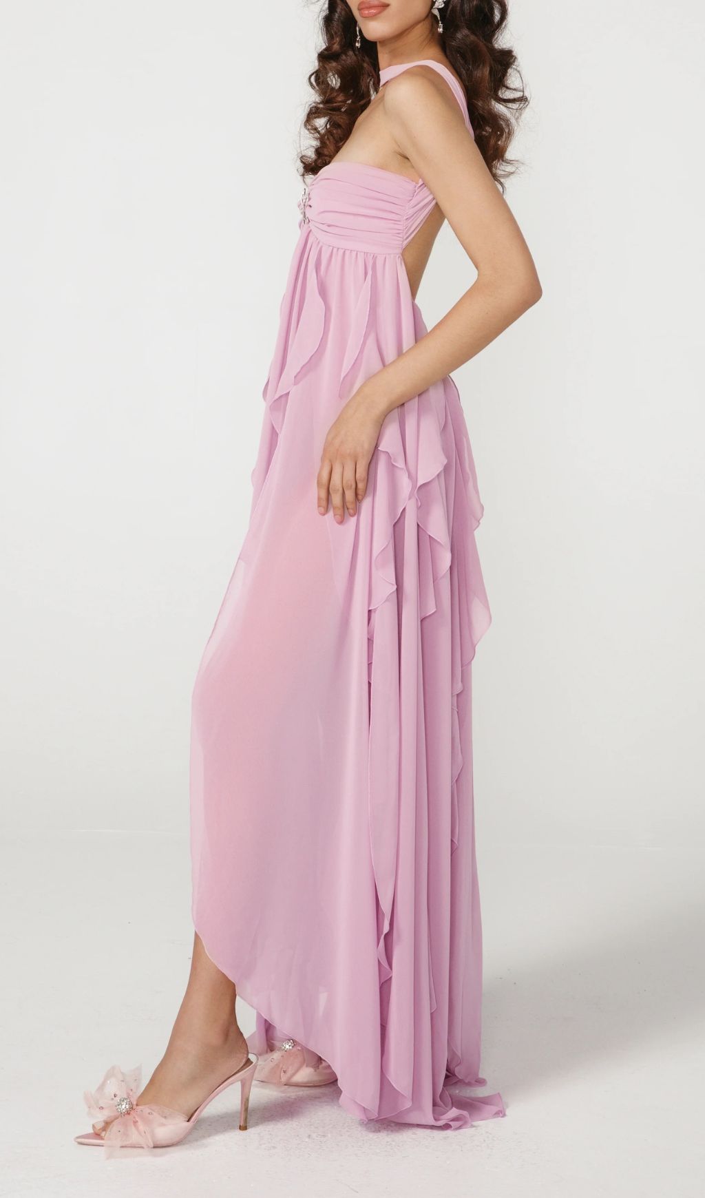 Frayne Ethereal Lavender Layered Backless Maxi Gown with Starfish Detail