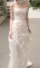 Felton Ethereal Floral Tulle Strapless Corset Wedding Gown