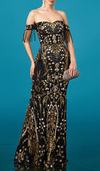 Hendrik Off-Shoulder Sequin Maxi Dress