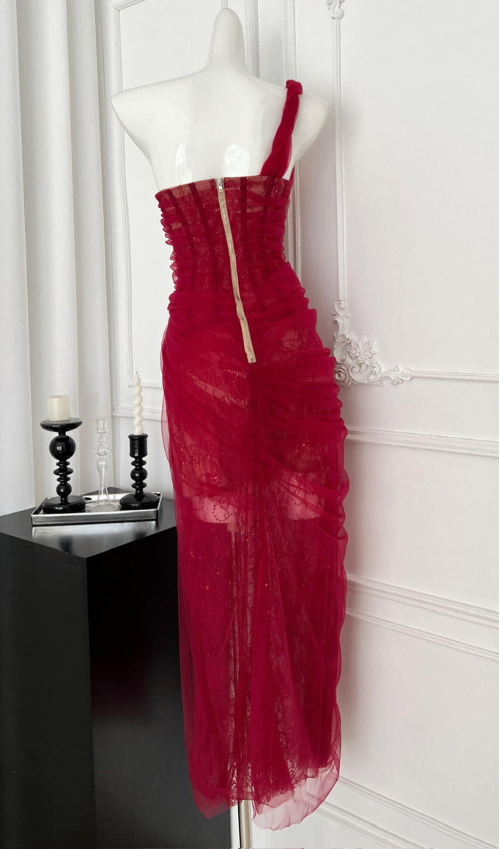 Anandi Mesh Corset Maxi Dress