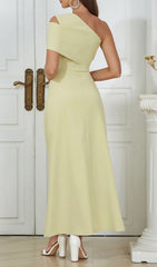 Hemera Chic One-Shoulder Asymmetrical Hem Midi-Maxi Dress