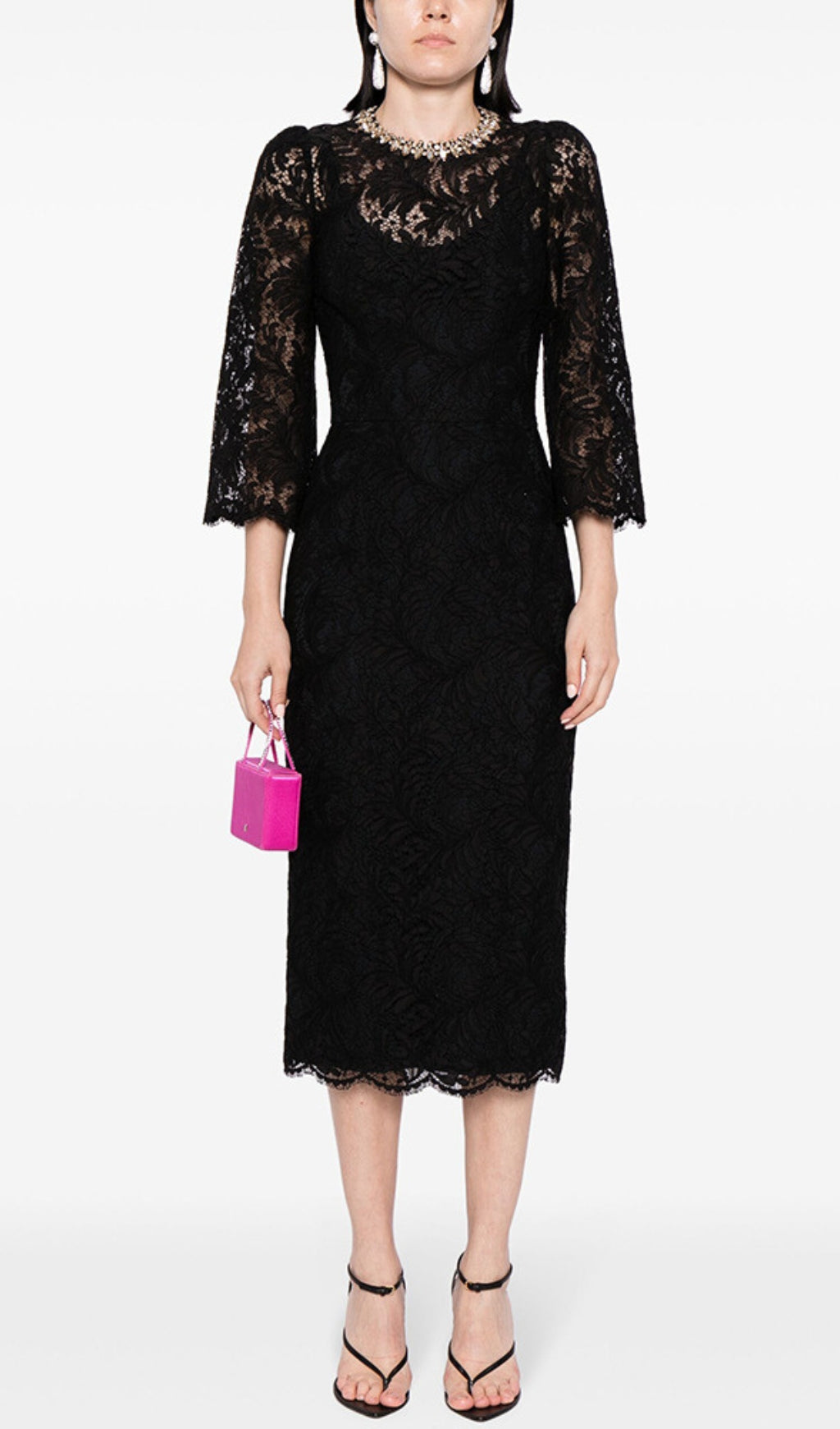 Dorothea Luxe Lace Midi Dress