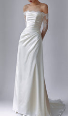 Colleen Off-Shoulder Lace Wedding Dress with Pockets
