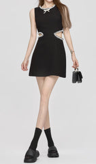 Darice Black Pearl Cutout Mini Dress