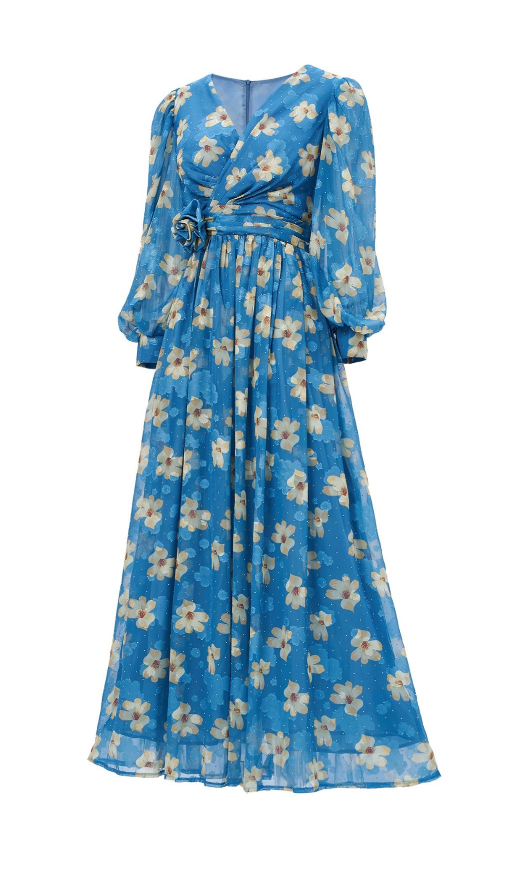 Feodora Enchanting Blue Floral Maxi Dress