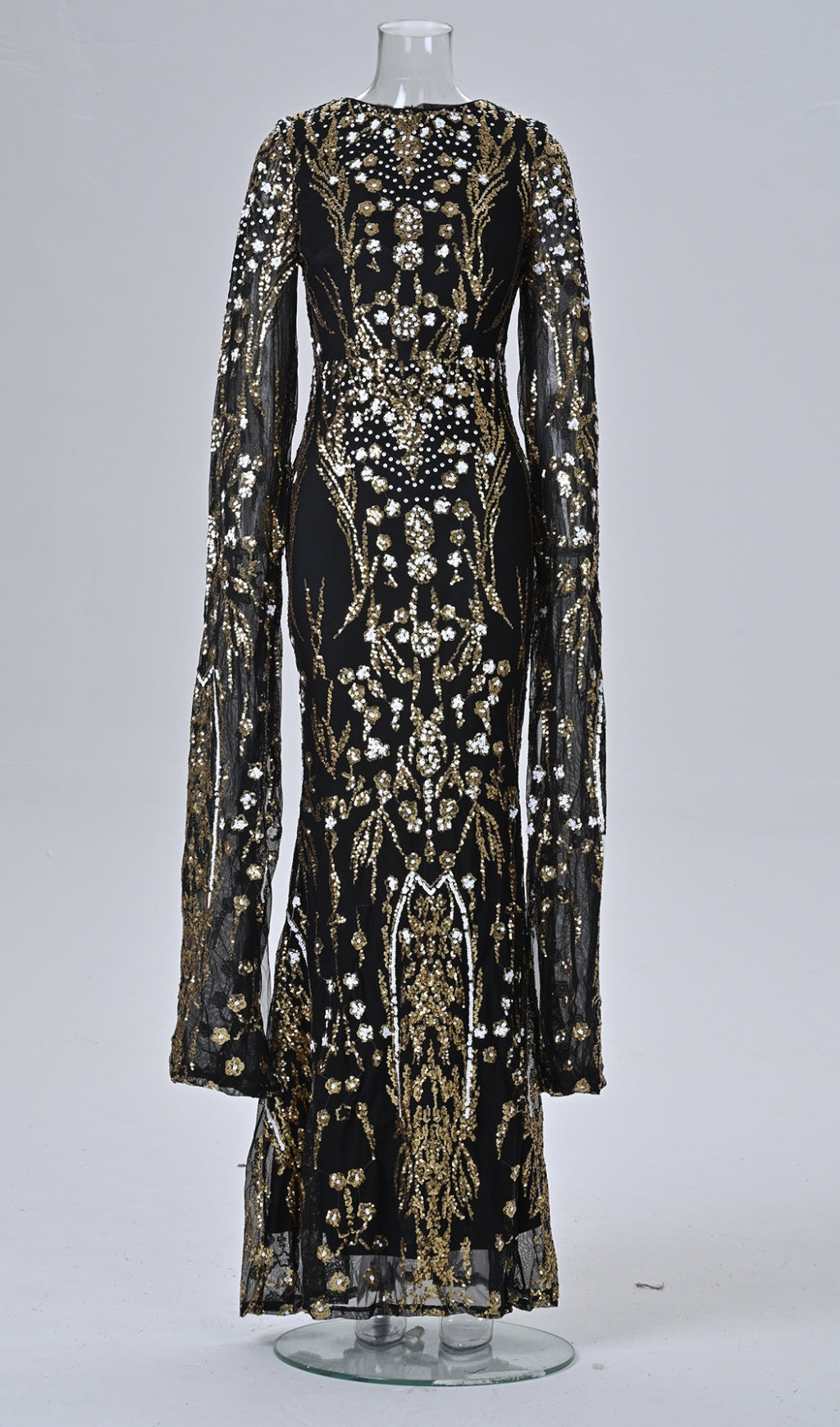 Cicely Opulent Gold Sequin Maxi Dress