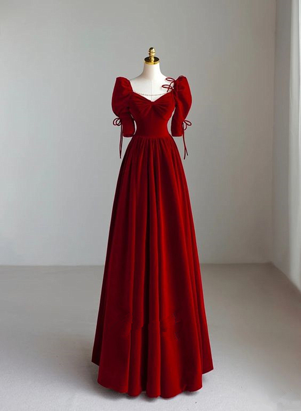 Charming A-line Velvet Long Party Dress
