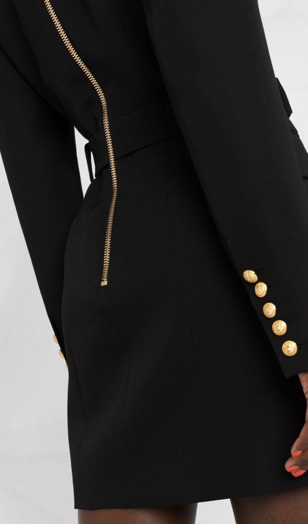 Aasia Black Double-Breasted Blazer Mini Dress