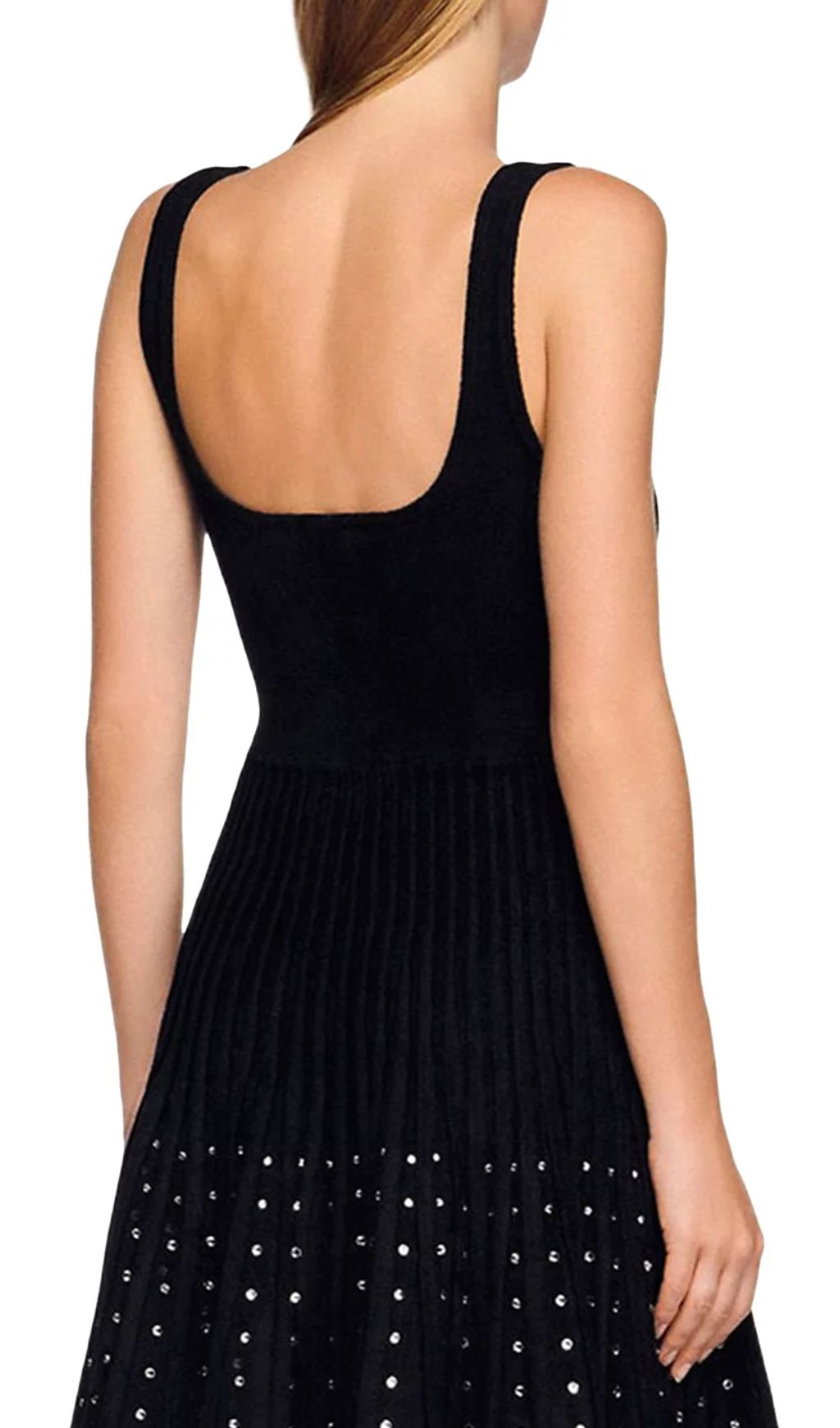 Aureline Crystal-Embellished Black Mini Dress